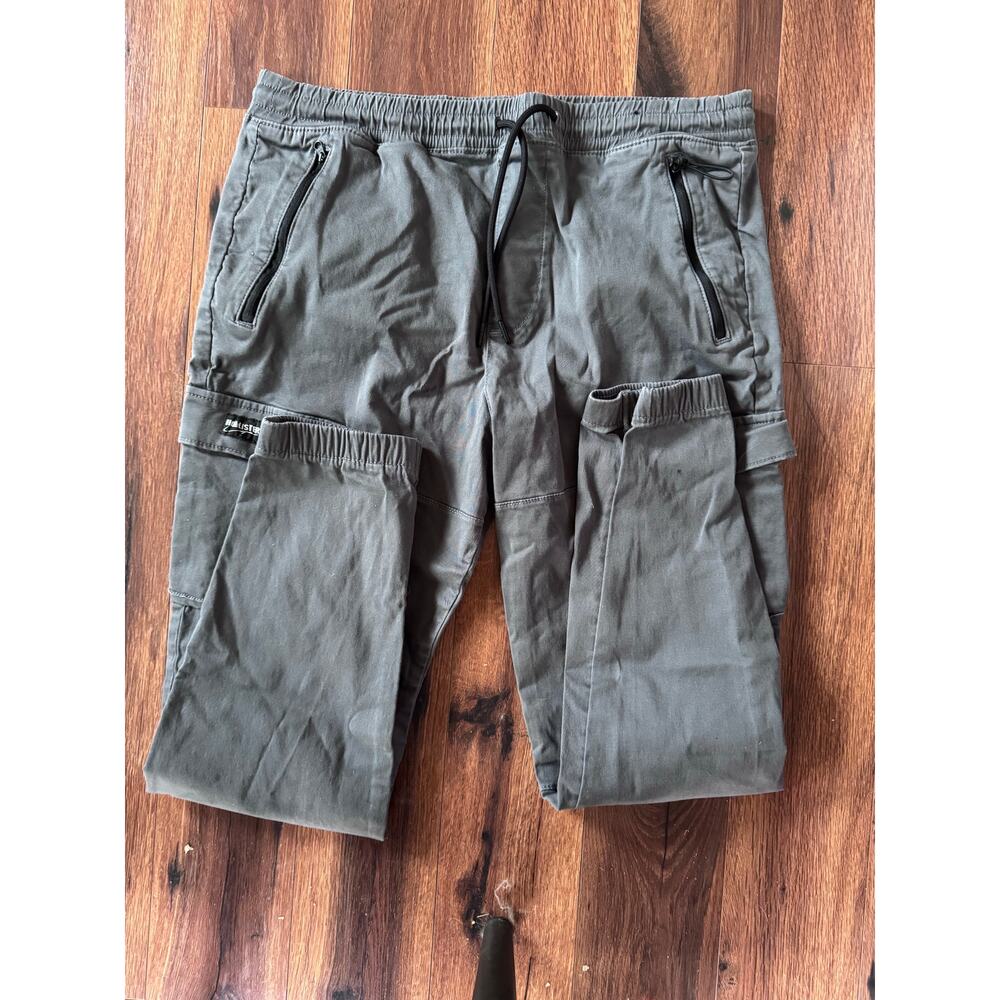 GRAY HOLLISTER CARGO PANT SKINNY JOGGER SIZE ELASTIC WAIST WITH DRAWSTRING PANT - Picture 1 of 7